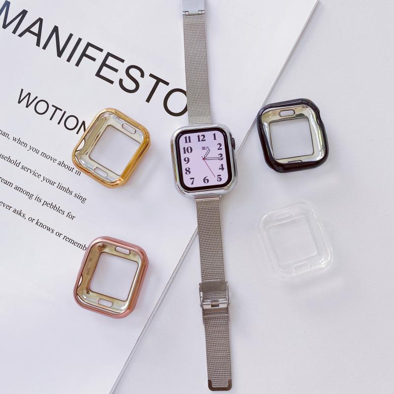 适用于applewatch11苹果s12手表壳iwatch10SE保护壳包边电镀TPU软
