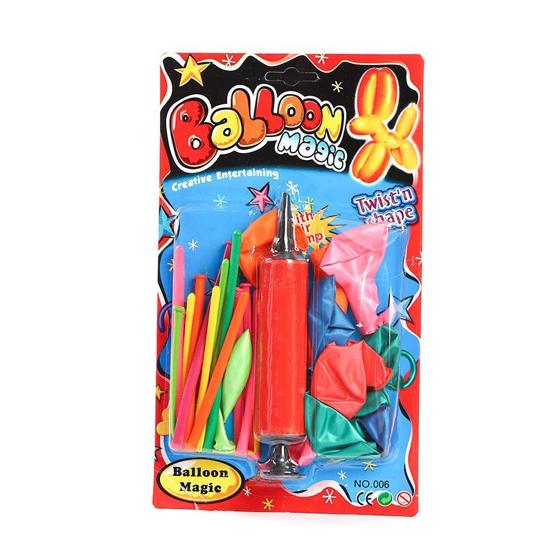 Festival de globo de alta calidad largo magia variedad globo Tarjeta de succión con bomba traje decorativo atmósfera bola