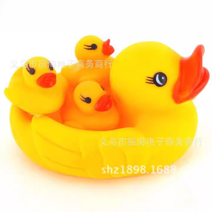 (2개) 목욕 장난감, 물 놀이 장난감,  목욕 파트너라고 불리는 고무 오리 핀치 1 큰 3 작은