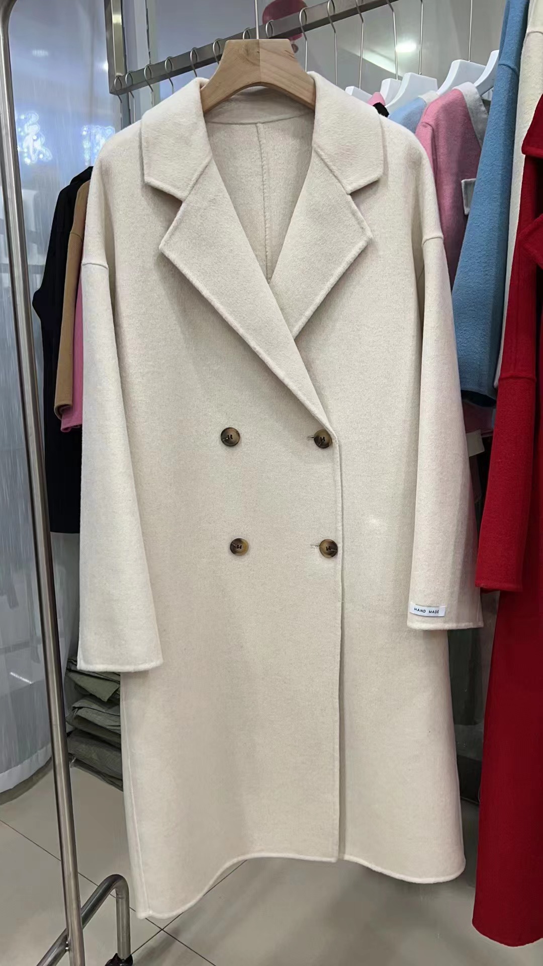 Abbigliamento donna 100% cashmere double face cappotto invernale classico colletto abito retrò cappotto doppiopetto ampio_voghion.com