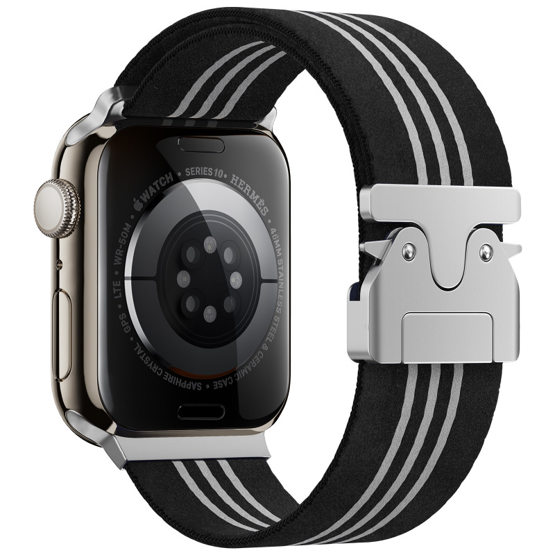 适用苹果applewatchS10降落伞扣条纹iwatch8/9/10智能手表带腕带|undefined