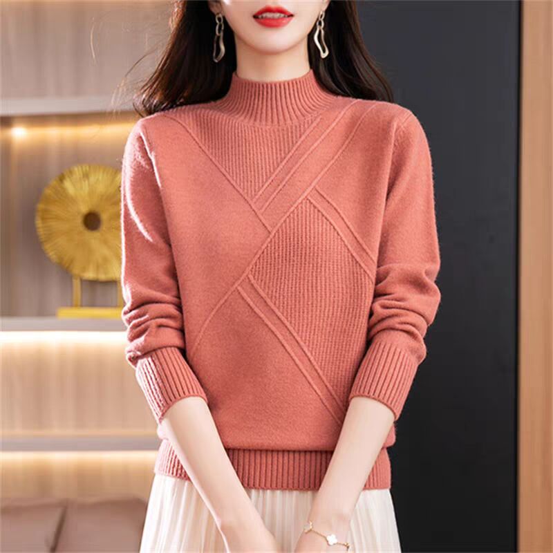 Demi-season short fashionable knitted base sweater