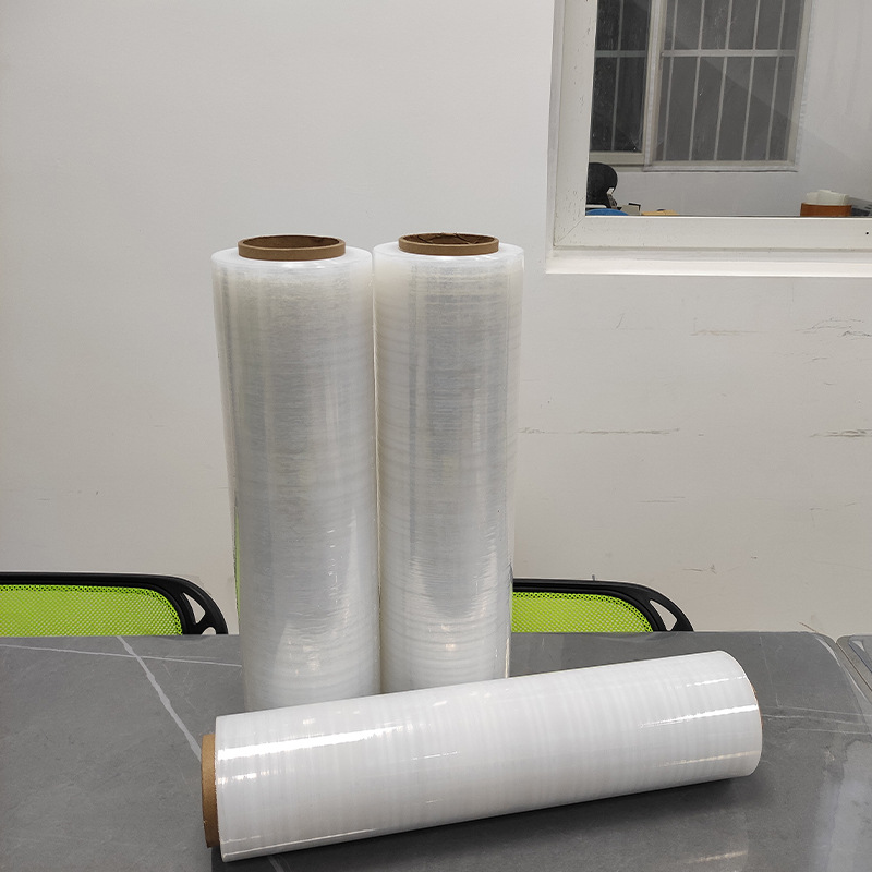 PE bobina película de estiramiento transparente 50cm bandeja recubierta película de plástico industrial PE película de embalaje