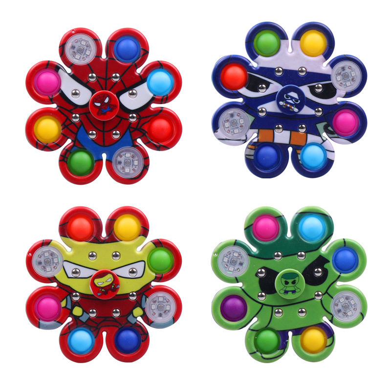 带灯印花泡泡乐陀螺解压玩具