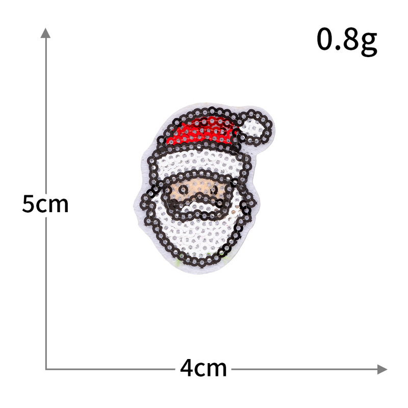 クロスボーダーコンピュータ刺繍ステッカークリスマススパンコール刺繍サンタクロースクリスマスツリースノーフレーク雪だるまヘラジカ刺繍布ステッカー|undefined