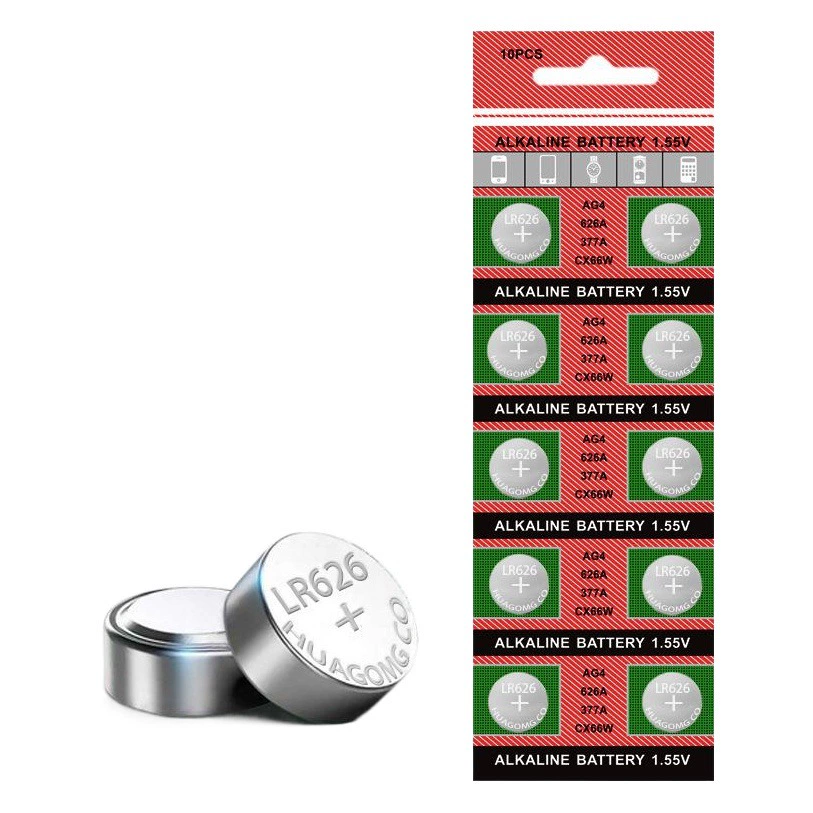 Батарейка AG4 377A, упаковка в индивидуальной картонной коробке, LR626, цифровые часы, батарейка 177, LR66