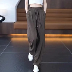 氷糸広脚ズボン女夏の薄手2025新商品がゆるくて痩せている感じがします。