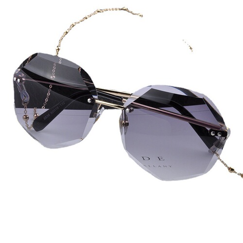 Direct factory supply fashionable new edge gradient sunglasses for women, Korean style, trendy round face sun shade sunglasses that show temperament