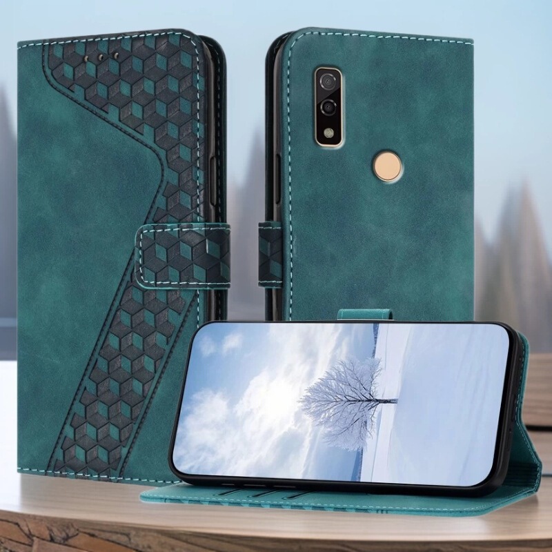 Suitable for Fujitsu We3 Mobile Phone Case, Be4 Flip Cover, Wish6 Wallet Protective Case, Sharp R11 Small Square Pattern Leather Case Suitable for Fujitsu We3 Mobile Phone Case, Be4 Flip Cover, Wish6 Wallet Protective Case, Sharp R11 Small Square Pattern Leather Case