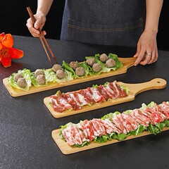長い竹製木製トレイ鍋肥牛肉プレートおかず日本寿司プレート商業用 1.0m ロング特別なディナープレート