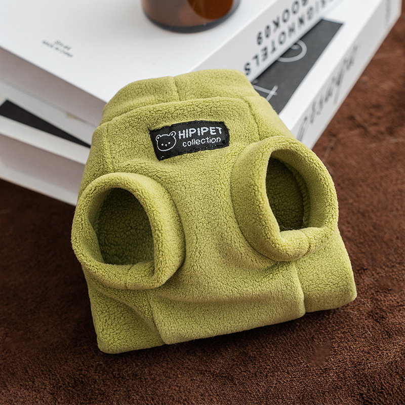 Otoño y invierno perros pequeños y medianos coreanos simple macarón gato camisa de terciopelo sin mangas Teddy Bear ropa de mascotas