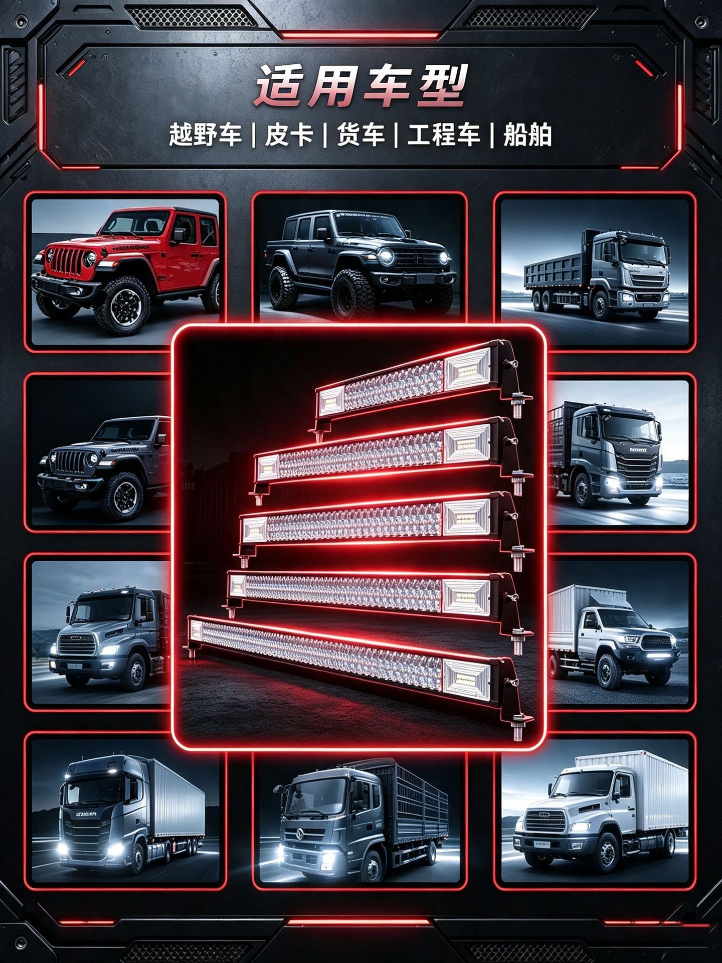 Factory direct car strip light 420W straight and curved all-aluminum LED super bright off-road vehicle spotlight