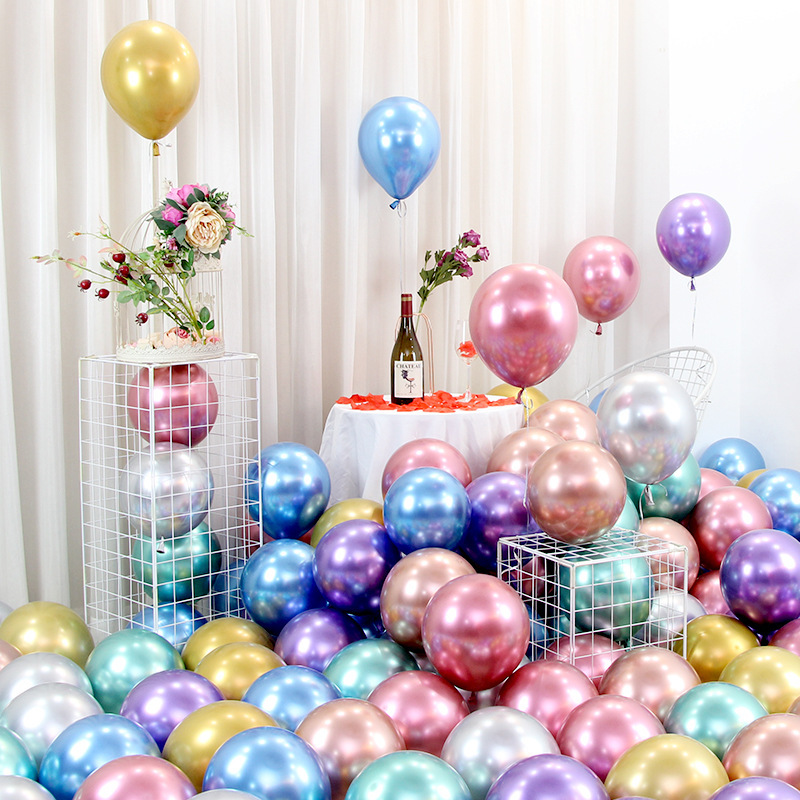Globos de metal/látex redondos (5"/10"/12"/18") para bodas y cumpleaños al por mayor image 4