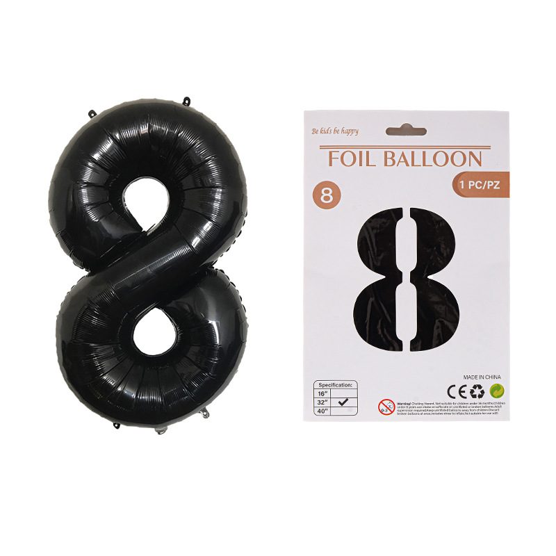 Globo de película de aluminio digital de 32 pulgadas, tarjeta de papel, tapa dura, paquete individual, cuerpo delgado, fiesta digital, globo decorativo flotante