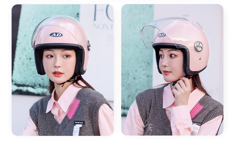 2025 New 3C Certified Electric Motorcycle Helmet Women's Warm Safety Helmet