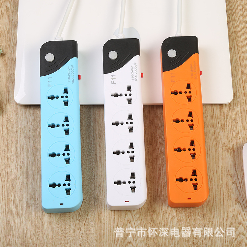 F11#4位12孔东南亚菲律宾3色混装插排 接线板跨境电商款 外贸排插