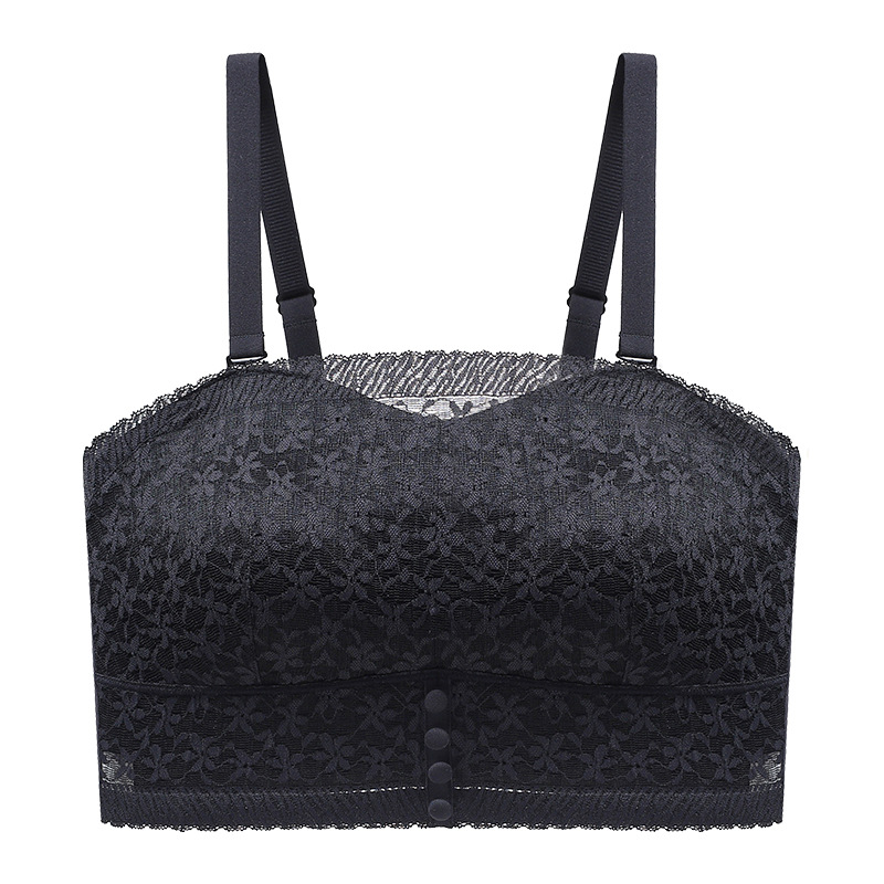 encaje francés sin cinturón de hombro ropa interior damas para limpiar el pecho anti-luz sujetador de hombro delgado en forma invisible