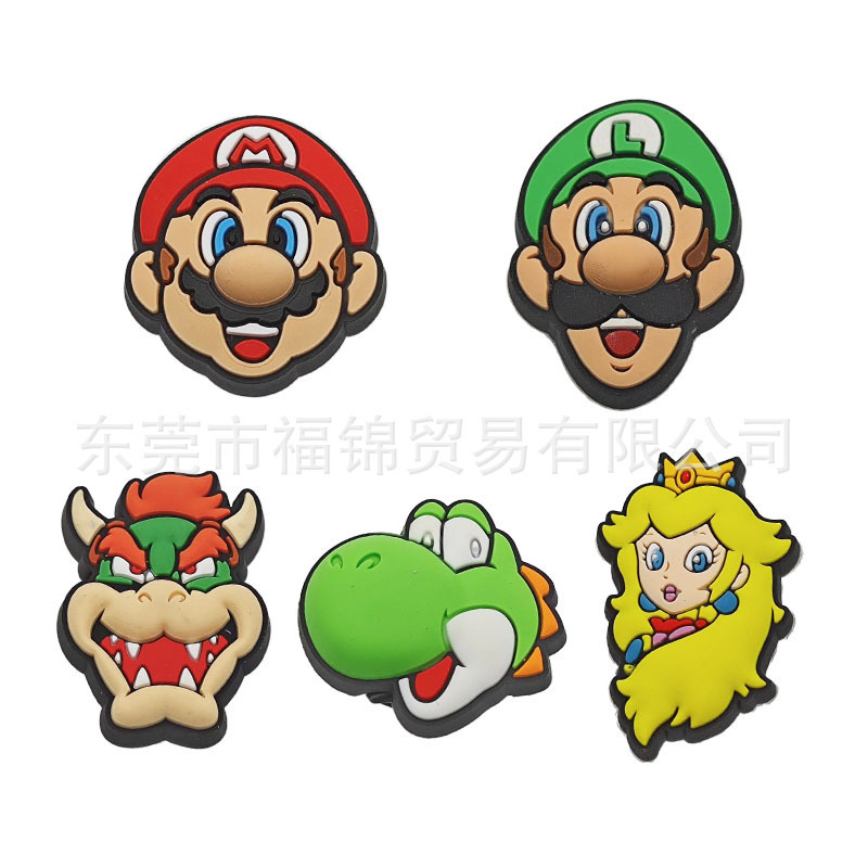 Crocs Shoe Charms Cartoon Decorations Shoe Buckle Accessories Mario Croc Shoes Summer Versatile
