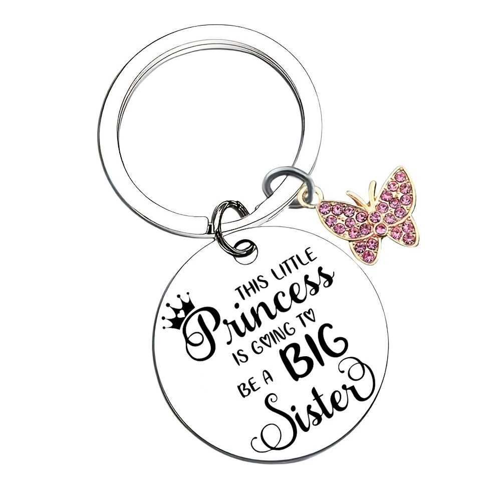 Amazon Good Sister Big Sister Stainless Steel Keyring Butterfly Key Chain 2025 Gift for Good Friends
