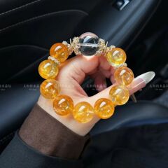 水晶手串520礼物招财暴富黄水晶黄塔晶白水晶招财进宝