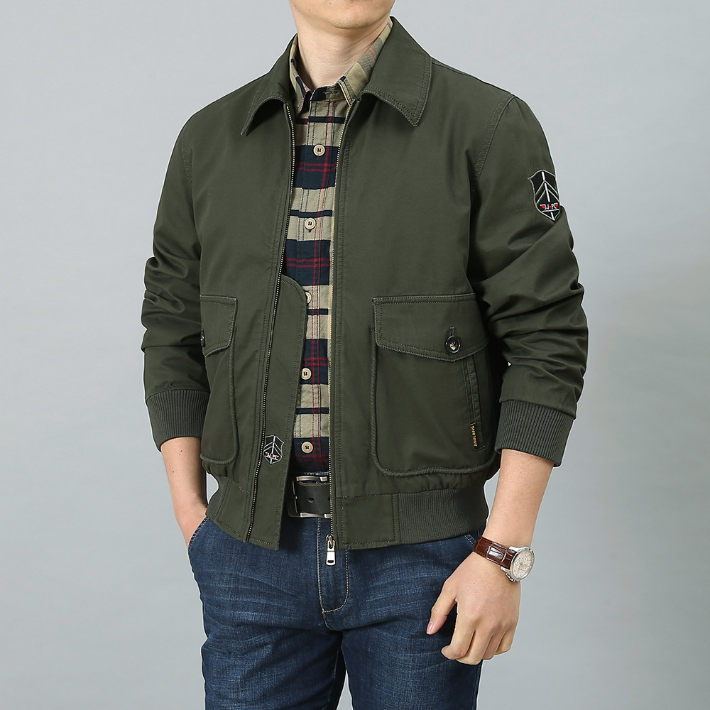 Primavera y otoño chaqueta de vuelo casual para hombres jóvenes, chaqueta de trabajo suelta grande, ropa de hombre coreana, ropa de vuelo