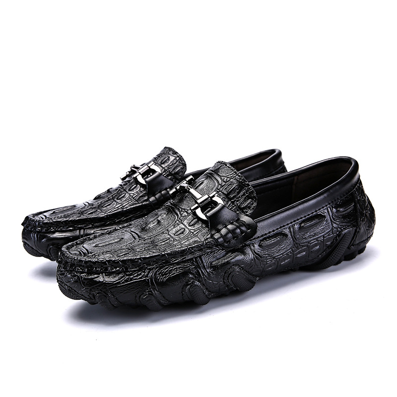 Live Broadcast Men's British Casual Leather Shoes Spring And Summer Slip-On Lazy Loafers Office Business Large Size Shoe_vogvips.com