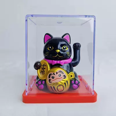 Car ornaments Wealth and Treasure Cat Solar Bring - 25inch-668cm-8011-black-2inch-qian-duoduo-lucky-cat