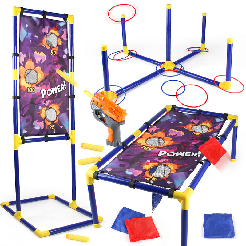 Exportación transfronteriza para niños 3 en 1 juego de lanzamiento bolsa de arena indoor al aire libre lanzamiento aro sensorial juguetes deportivos
