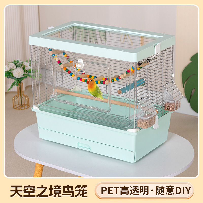 鸟笼鸟虎皮鹦鹉别墅景观亚克力鸟笼玄凤牡丹鸟绣眼大号鸟笼子观赏