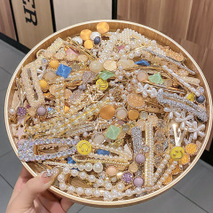 韩式水钻珍珠发夹ins风金属侧边bb夹刘海一字夹网红发饰批发女