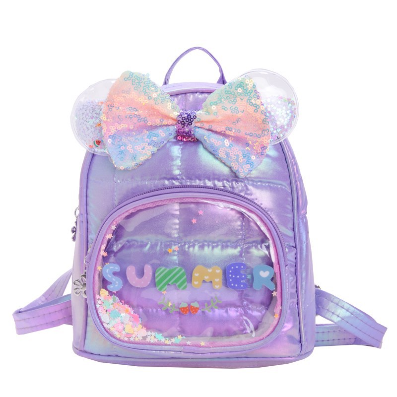 Kindergarten baby mochila escolar linda bowknot moda lentejuelas para niños y niñas mochila nueva moda para niños