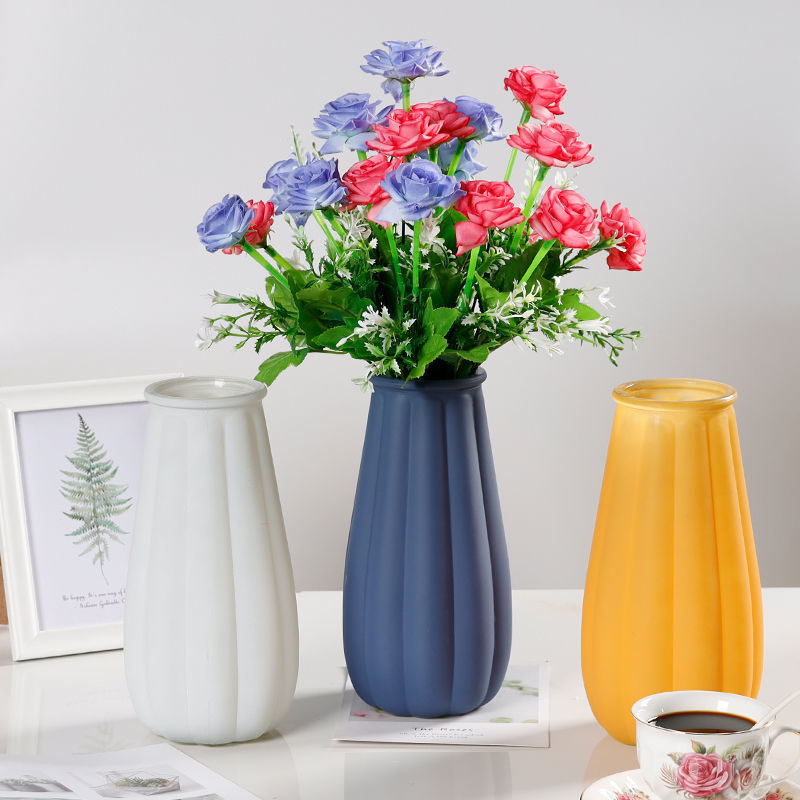 花瓶高级感创意简约透明玻璃花瓶水培绿植插花容器客厅办公室摆件|ru