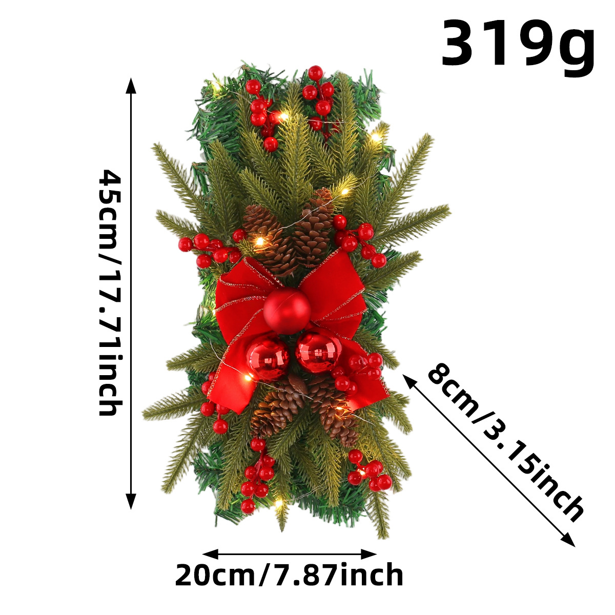 Decoraciones navideñas Guirnalda de Navidad Cortina de ratán Colgante Hogar led Escaleras luminosas Colgante de puerta decorativa