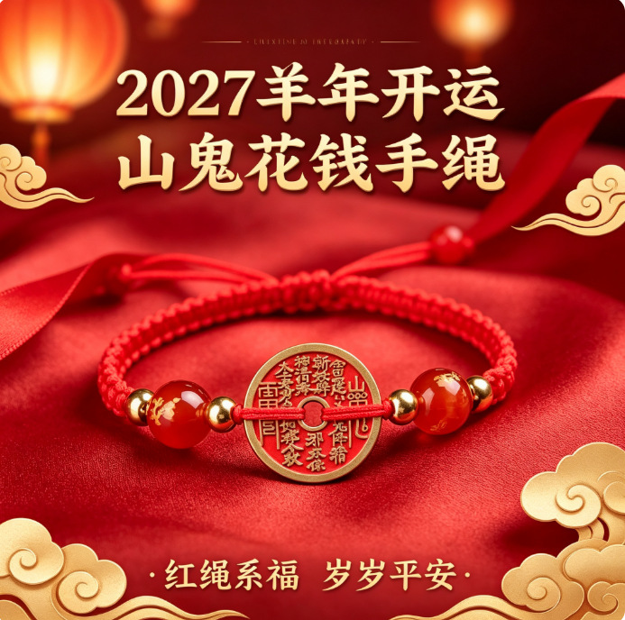 Copper alloy fabric bracelet twelve Zodiac red rope bracelet mountain ghost spend money adjustable woven bracelet birth year Copper alloy fabric bracelet twelve Zodiac red rope bracelet mountain ghost spend money adjustable woven bracelet birth year