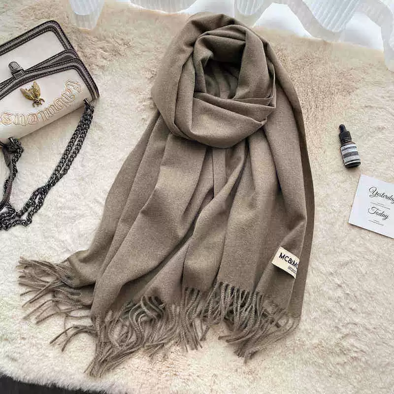 Colored winter scarf, red cashmere, keep warm universal cloak, increased thickness