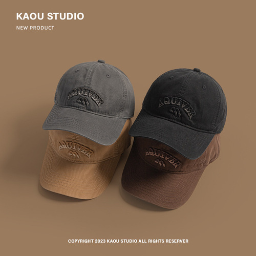 3D Embroidered Baseball Cap for Women, Unique and Personality Designer Style, Gradient Letter Bucket Hat, Trendy and Versatile for Men, Large Head Size