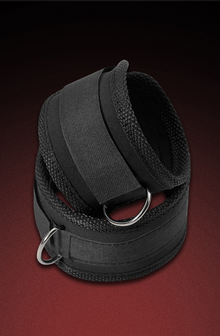 SM One-Bar Restraint Set with Adjustable Cuffs, Black Metal and EVA Construction — detail image 20