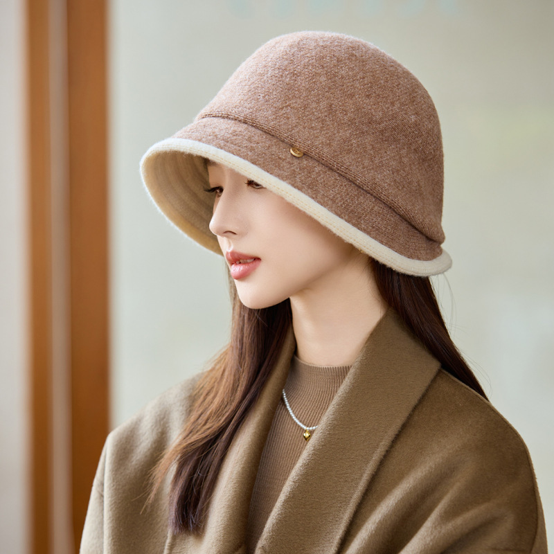 帽子女秋冬时尚休闲碎花保暖盆帽日系百搭显脸小水桶帽防寒包头帽|undefined