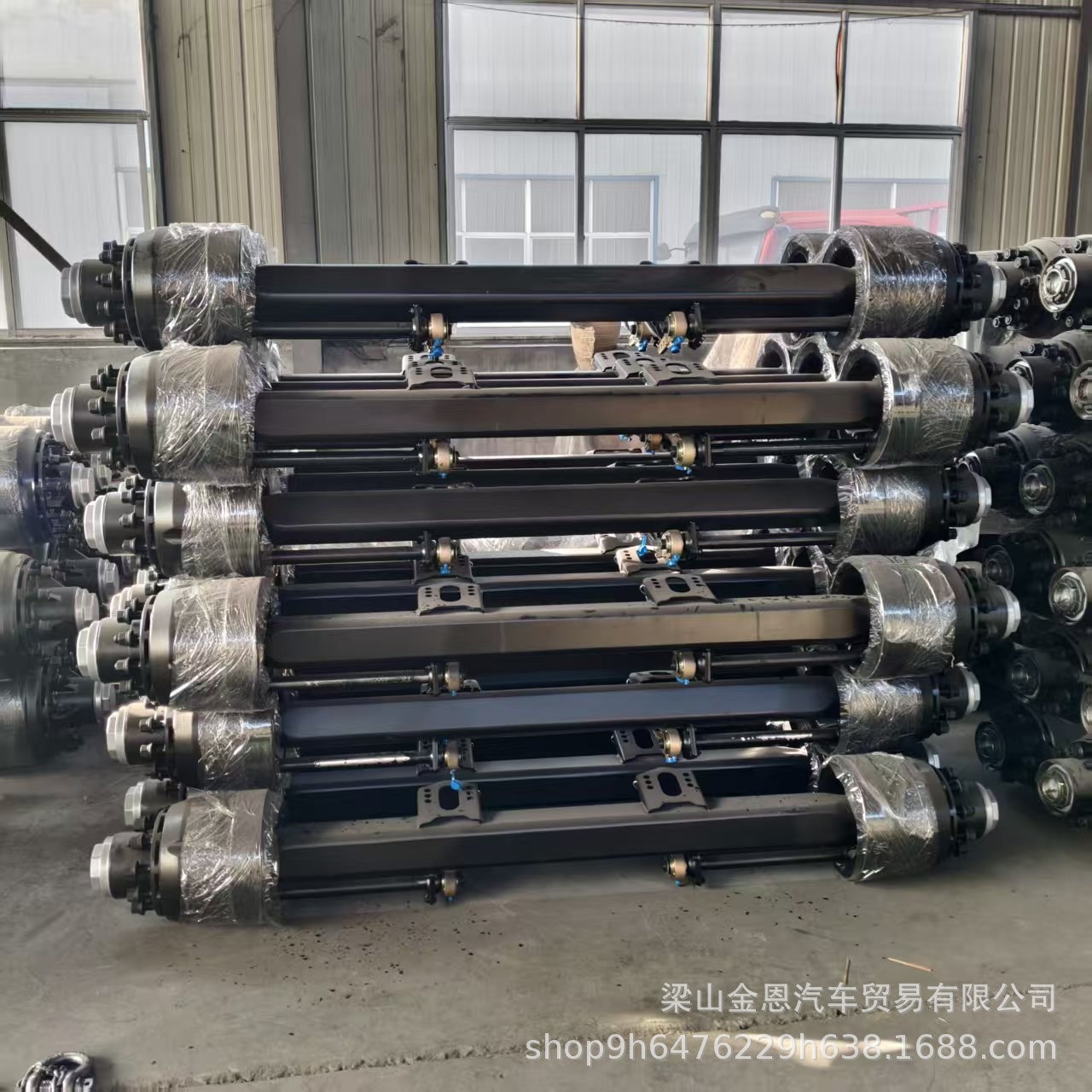 Cross-Border Supply of 13t 16t German and American Style Disc Brake Drum Brake Axles, Trailer Axles, Fuhua Axles, Semi-Trailer Axles