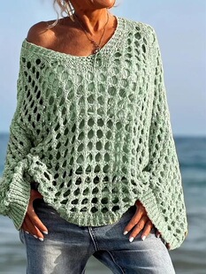 M 47202 Women Daily Wear Knit Top Casual All Seasonᘿ�����