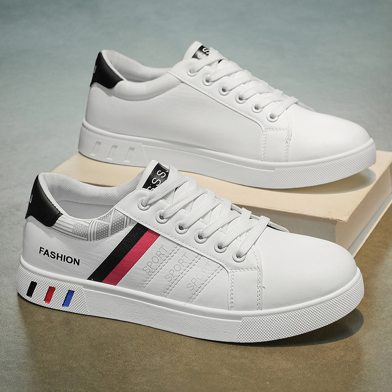 Primavera nuevos zapatos casuales para hombres zapatos de skate de tendencia transpirables zapatos blancos pequeños zapatos deportivos de hombre bajo tamaño transfronterizo