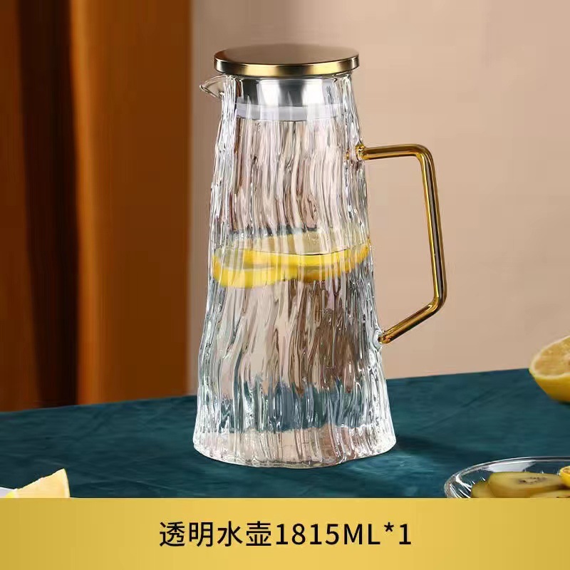 Botella de agua fría de vidrio de alto valor para el hogar de verano sala de estar botella de agua fría de vidrio de gran capacidad juego de tetera de burbujas