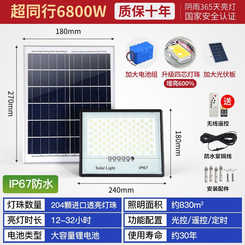 Lámpara solar para exteriores recientemente mejorada en 2025, lámpara de jardín para el hogar, batería de alta potencia, iluminación de batería de larga duración