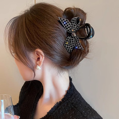 星がちりばめられたダイヤモンドのリボンクリップ、軽くて豪華で高級なヘアピン、後頭部のシャーククリップ、小さな香りの帽子