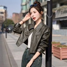 高档海宁真皮皮衣女2025新款时髦气质翻领机车服女士设计感皮外套