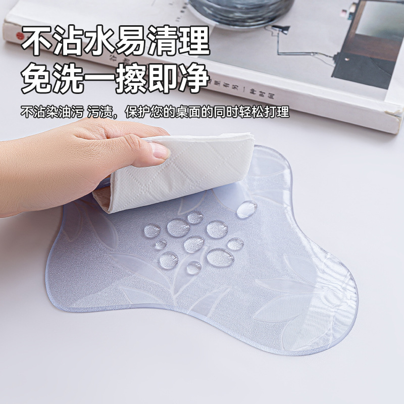 Cojín de vidrio suave de PVC de forma especial, esteras de vidrio suave, esteras de comedor impermeables a prueba de aceite antideslizante, esteras de comedor domésticas, esteras de mesa de comedor modernas y simples