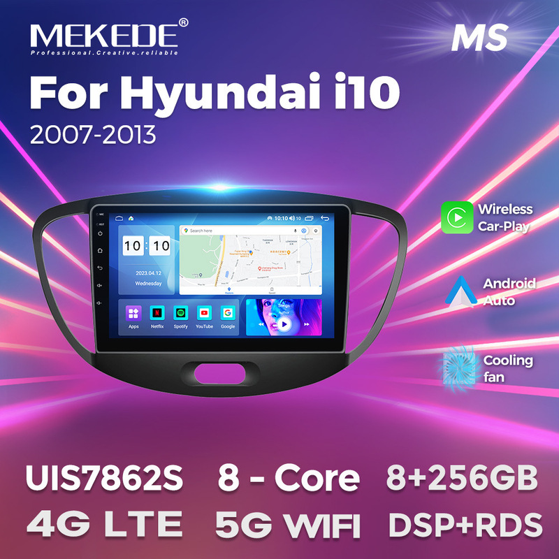 Applicable to modern HYUNDAI i10 07-13 Android large screen central control navigation radio 8+256G