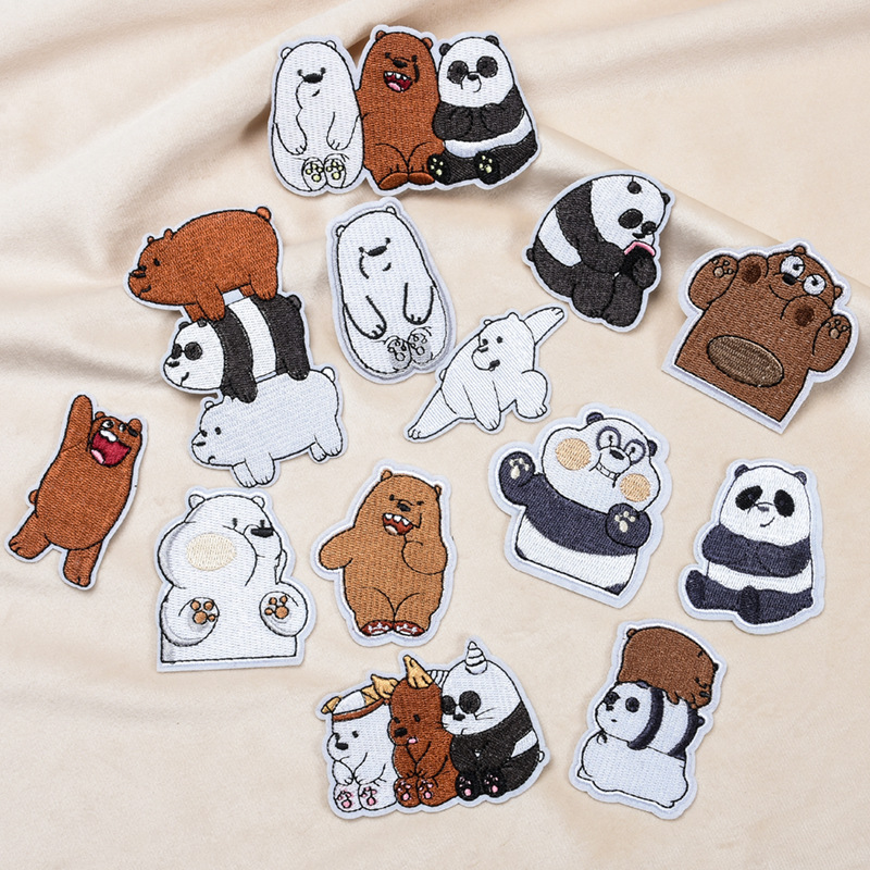乐思现货绣花章卡通小熊动物刺绣儿童贴布裤子衣服装饰补丁标布贴