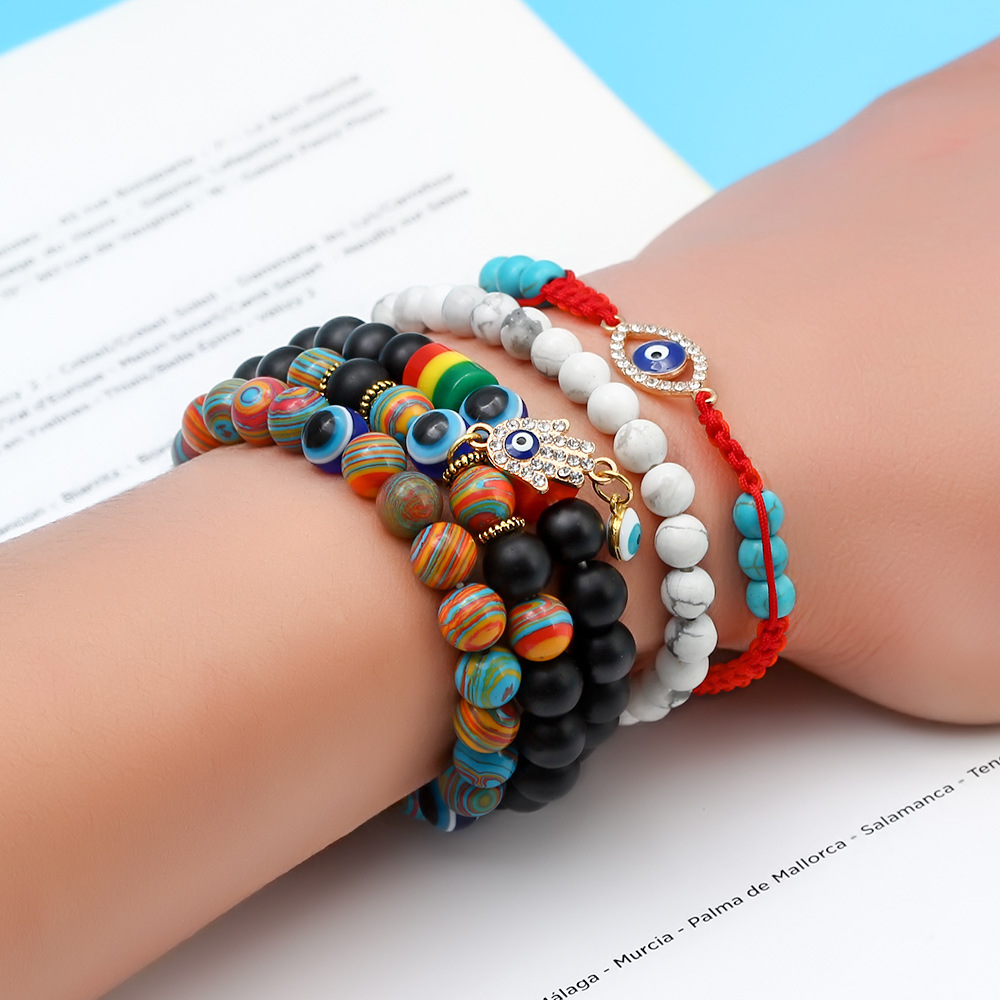 Fashion Palm Eye Agate Beaded Bracelets 1 Piece