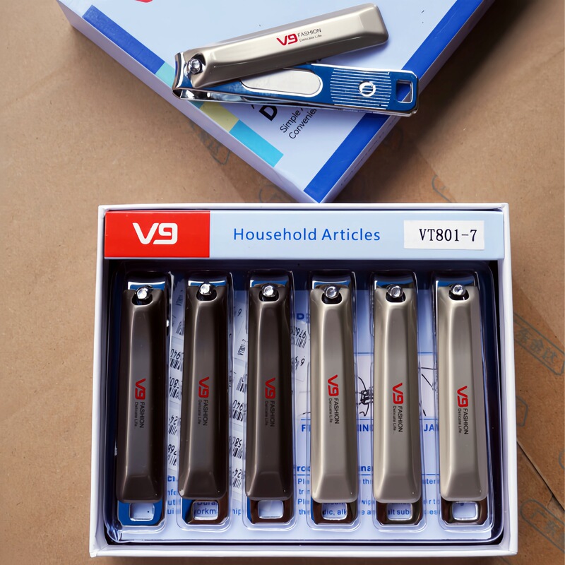 New V9 Colorful Nail Clipper with File, Portable Nail Scissors for Adults, Boxed, Flat Edge, Practical for Supermarket Use New V9 Colorful Nail Clipper with File, Portable Nail Scissors for Adults, Boxed, Flat Edge, Practical for Supermarket Use
